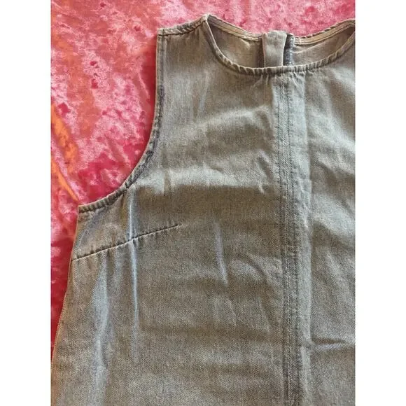 Forever 21 Shift Dress Sleeveless Denim Blue Women's XS High Neck - Picture 2 of 7